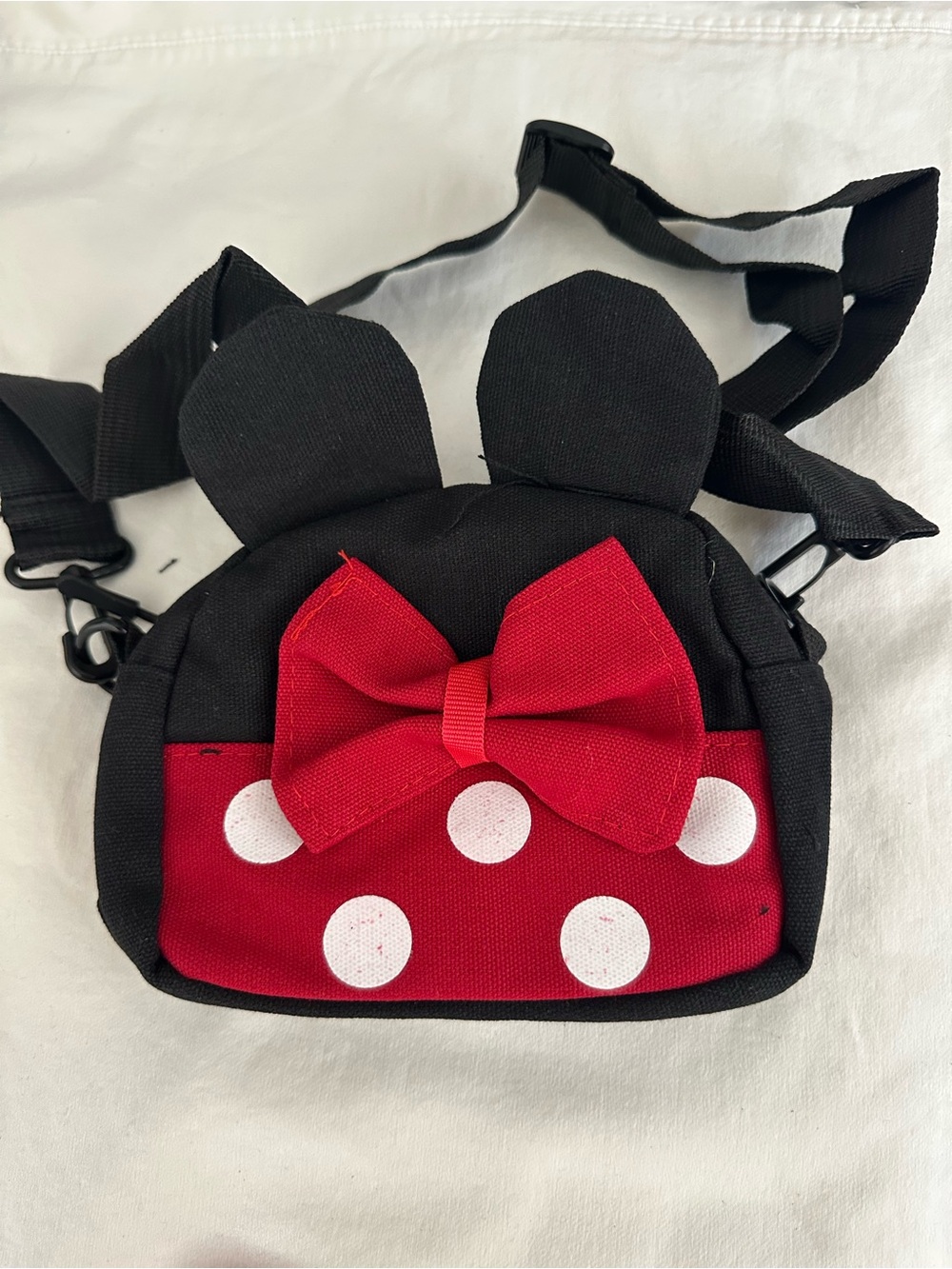 Kids Black and Red Polka Dot Bow Crossbody Bag